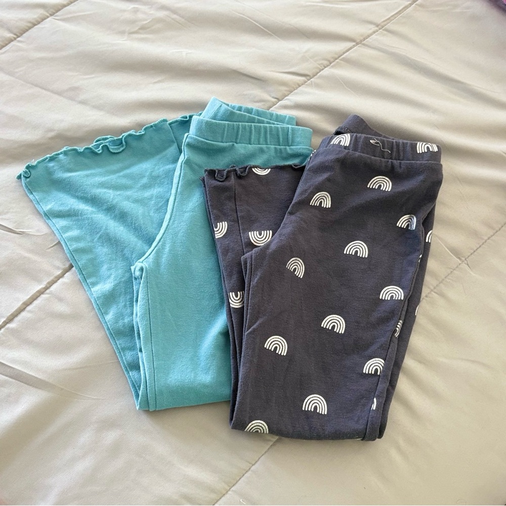 Toddler Flare Leggings - Teal and Gray